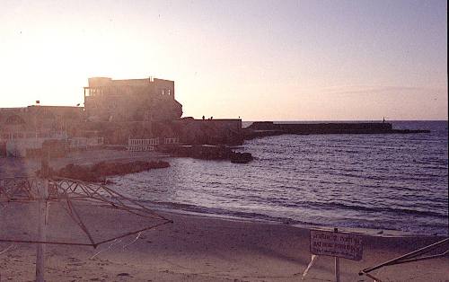 The harbor at Caesarea, a remnant of the Crusades in Israel