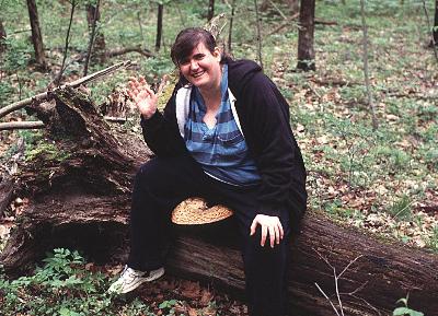 my sister Rosanne sits on a Dryad's saddle