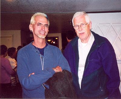 Tom Volk and Orson Miller at the NAMA foray in Diamond Lake OR, 2004  photo by Susan Hopkins